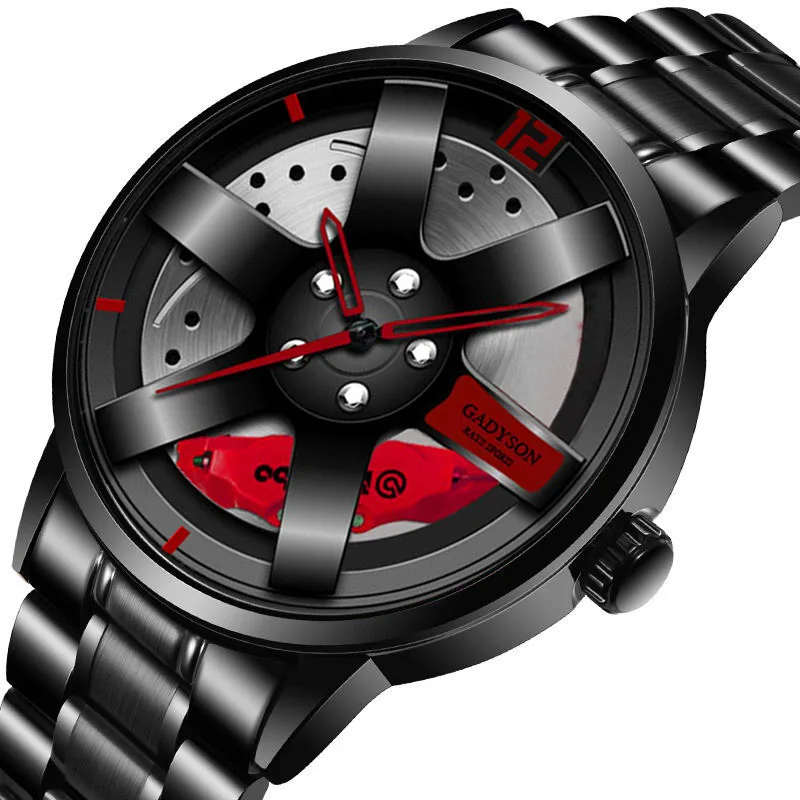 

Оригинальные часы Hub, индивидуальный дизайн, спортивные часы с ободом спортивного автомобиля, водонепроницаемые Креативные мужские часы 2021, мужские наручные часы с колесами