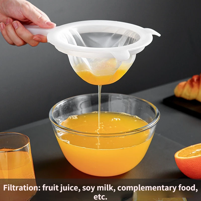 

Kitchen Superfine Mesh Strainer Spoon Nylon 100/200/400 Mesh For Milk Soy Juice Yogurt Kitchen Gadgets