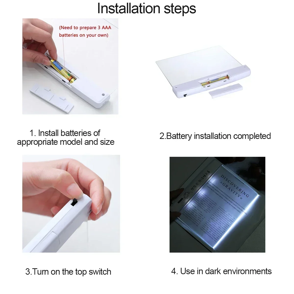 LED Flat Panel Night Vision Reading Light