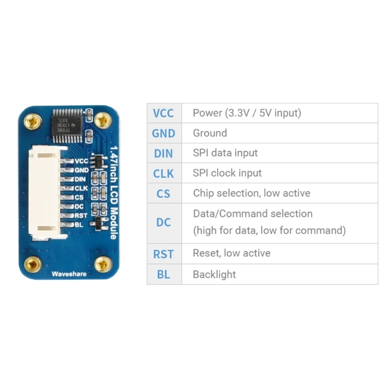 K92F 1.47 ġ LCD ÷ ,  4 3 172x320 SPI ȭ ST7789V3 ̹ SPI ̽ arduino STM32