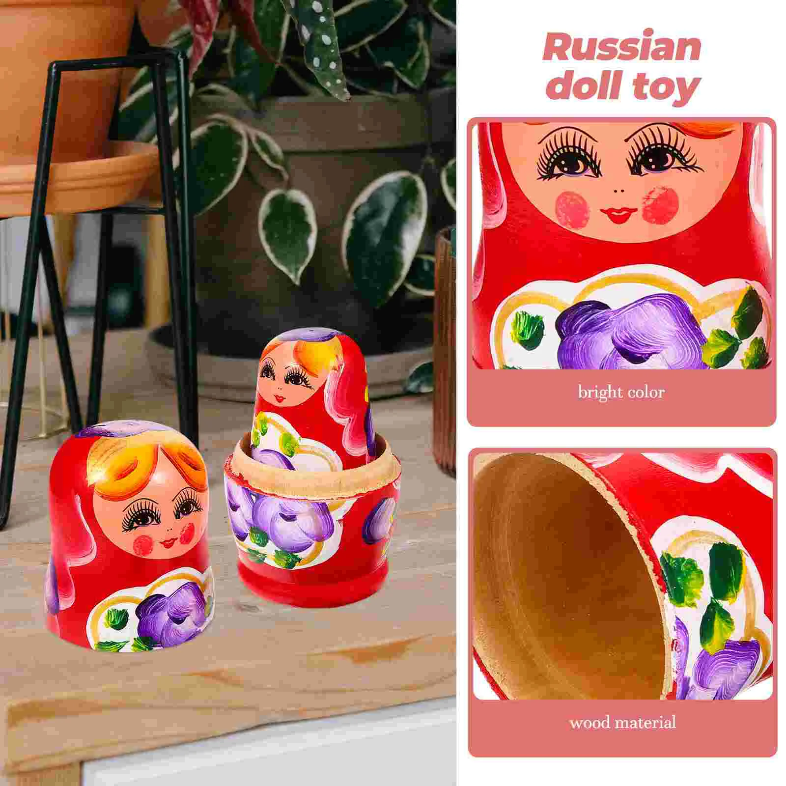 Matryoshka Girls Toys for Wooden Nesting Dolls Russian Kids Gift Travel Child nesting dolls