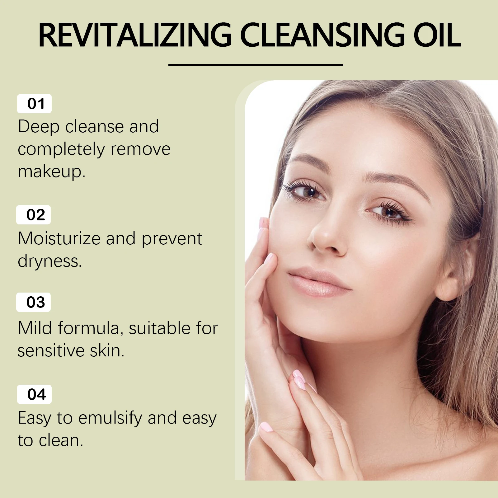 EELHOE Facial Cleansing Oil Gentle Sensitive Skin Makeup Remover Moisturizing Soothing Cleansing Liquid Skin Care Products 100ml 6