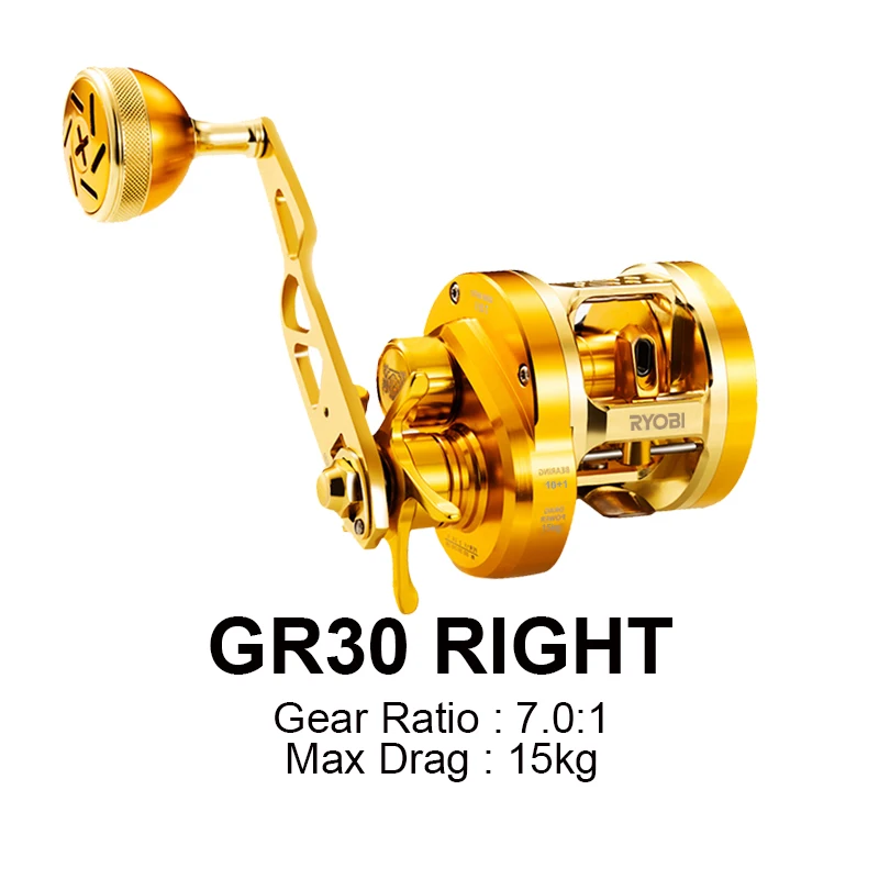 RYOBI リール リョービ-塩水釣りリール,10 1bb max Drag15kg,ギア比7.0:1
