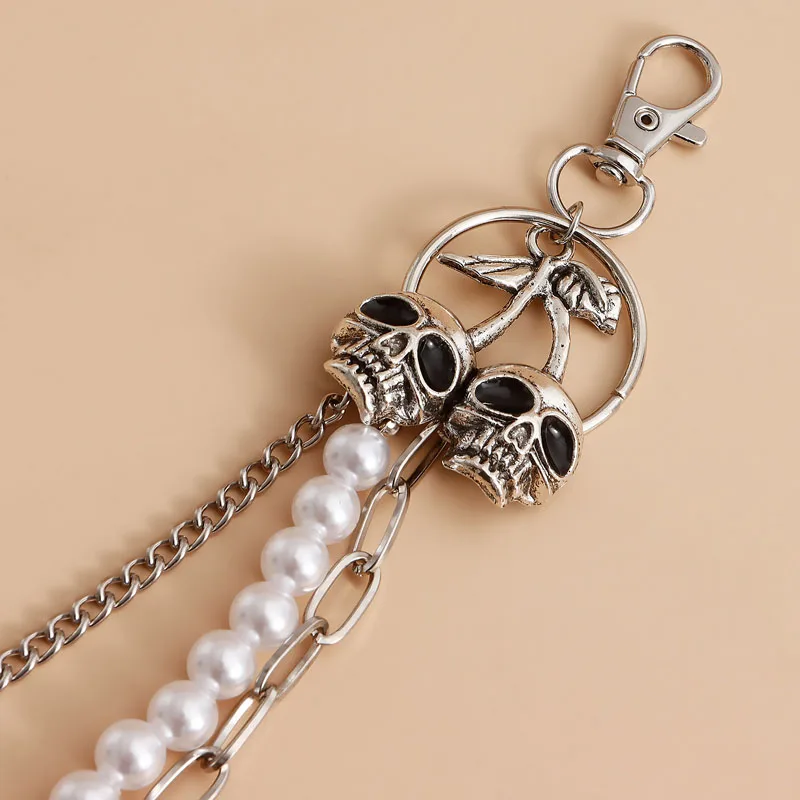 Punk Waist Pants Chain Wallet Chain Skull Keychain for Men