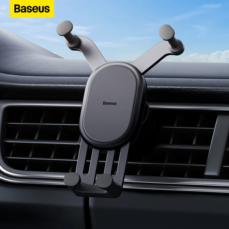  Baseus Car Phone Holder Gravity Auto Restorable in Car Air Vent Silicone Stand For iPhone 14 Xiaomi Samsung Car Mobile Support 