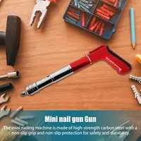 Air Nailer Compact Brad Nailer Manual Nail Machine With 100 Nails 5 Gears Fastening Tool For Red Brick Walls Concrete Walls And 2