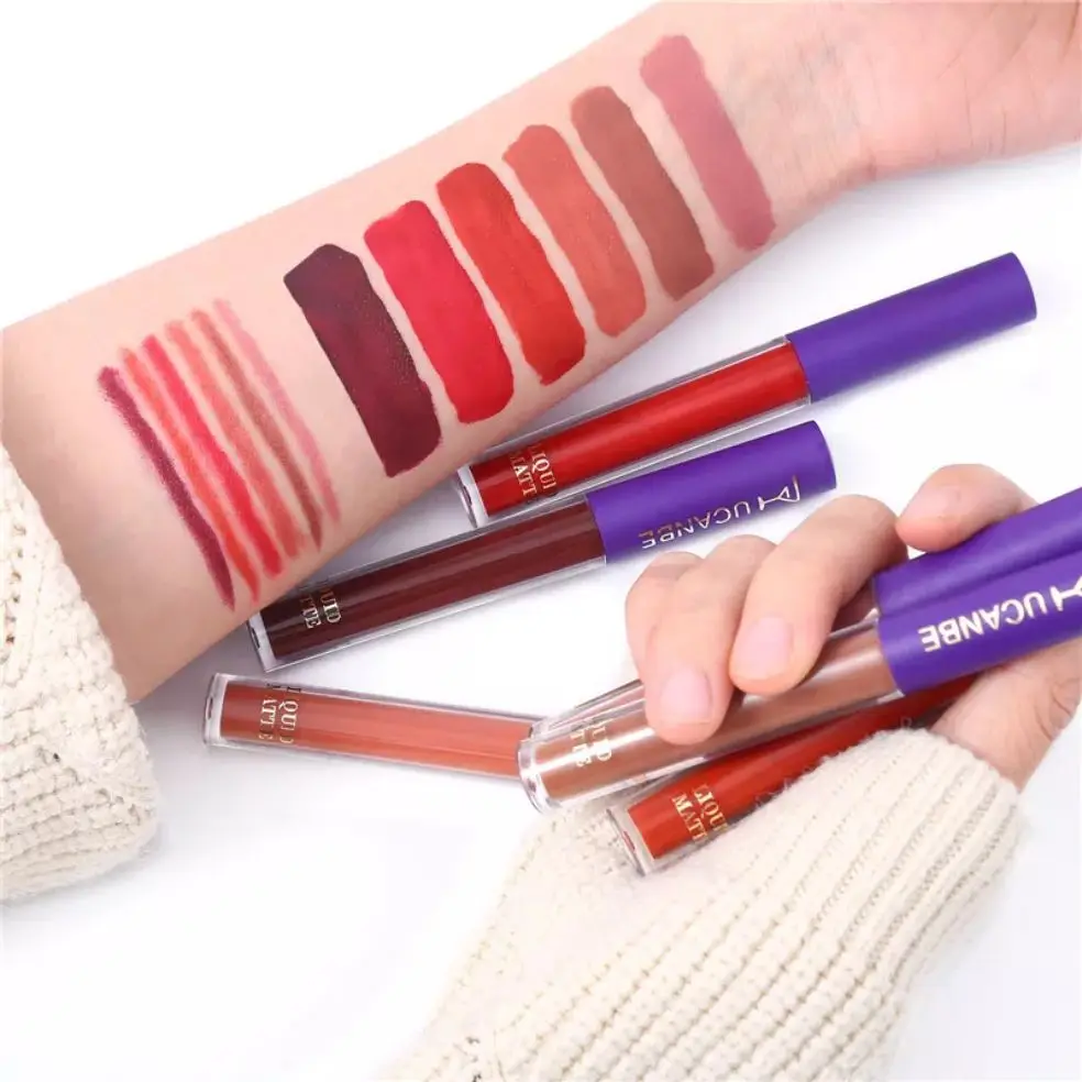 Lady's Night Lip Makeup Sets 6pcs Matte Liquid Lipstick 6pcs Lip Liners Pencil 1PC Primer Waterproof Gloss Kit lip makeup set