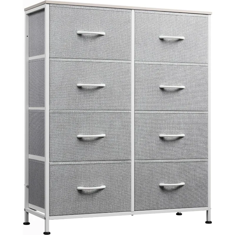 

WLIVE Fabric Dresser for Bedroom, Tall Dresser with 8 Drawers, Storage Tower with Fabric Bins, Double Dresser, Chest of Drawers