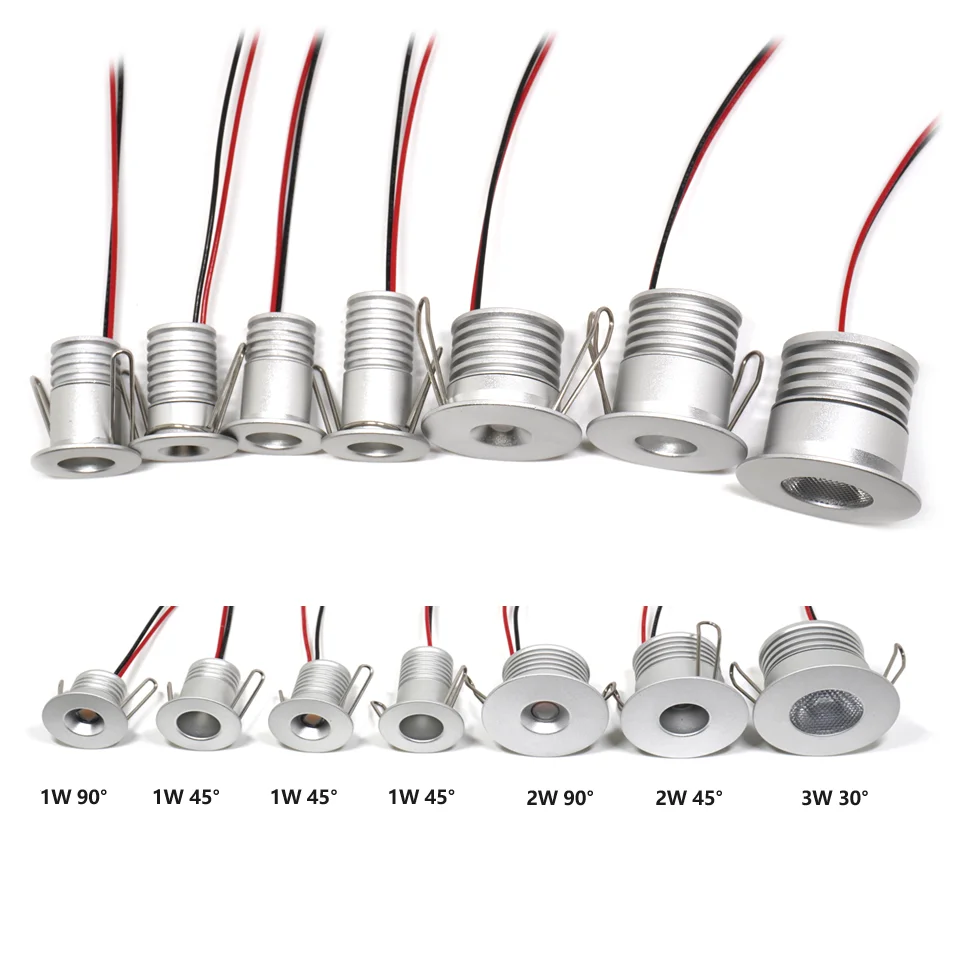 EtrnLED 미니 스팟 Led 조명 12V 24V 인테리어 초점 매립형 스포트라이트 캐비닛 쇼케이스 천장 조명 고휘도 1W 2W 3W