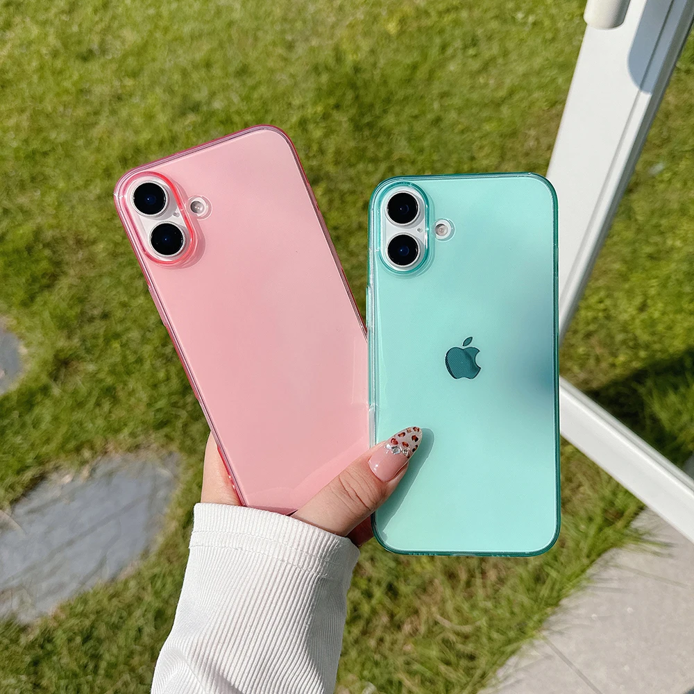 Luxury Transparent Colorful Soft TPU Case - Ultra Thin Candy Color Clear Shell