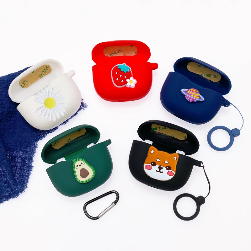 

Cartoon Case For 1MORE ColorBuds 2 Case Silicone Ring Anti-drop Protect Earphone cover For ColorBuds2 hearphone Box Accessories