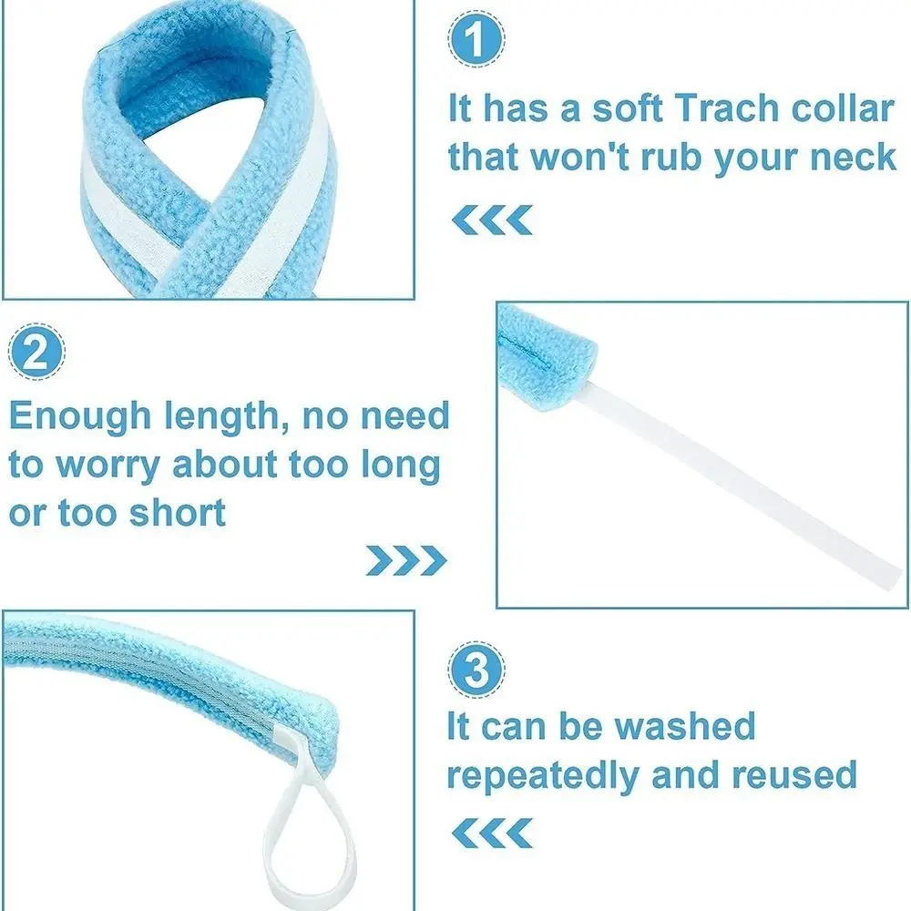 Replacement Adjustable Tracheostomy Tube Holder Reusable Care Kits Foam Trach Tie Tracheostomy Supplies Laryngectomy Neckband
