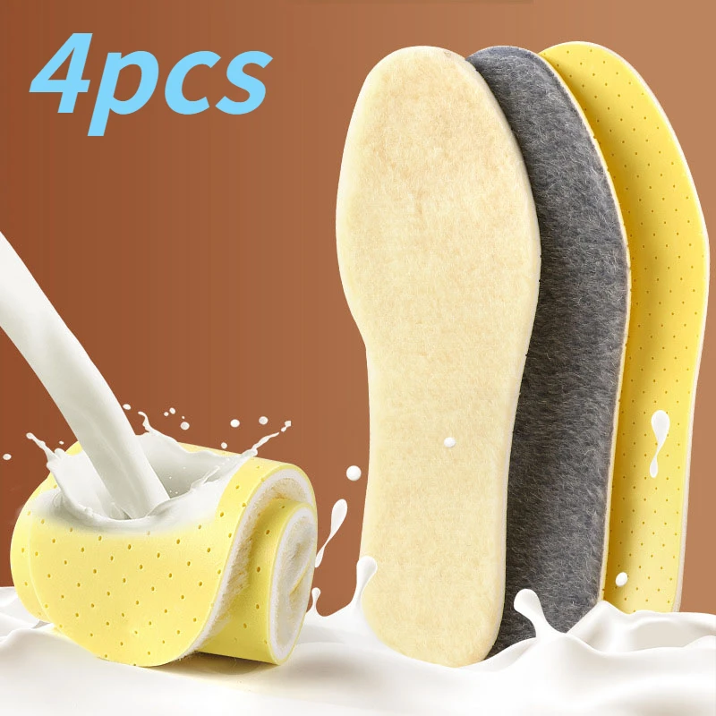 

Утолщенные теплые стельки 4 шт., зимние мягкие плюшевые стельки для мужчин и женщин, стельки для обуви, зимние сапоги, стельки из искусственного кашемира