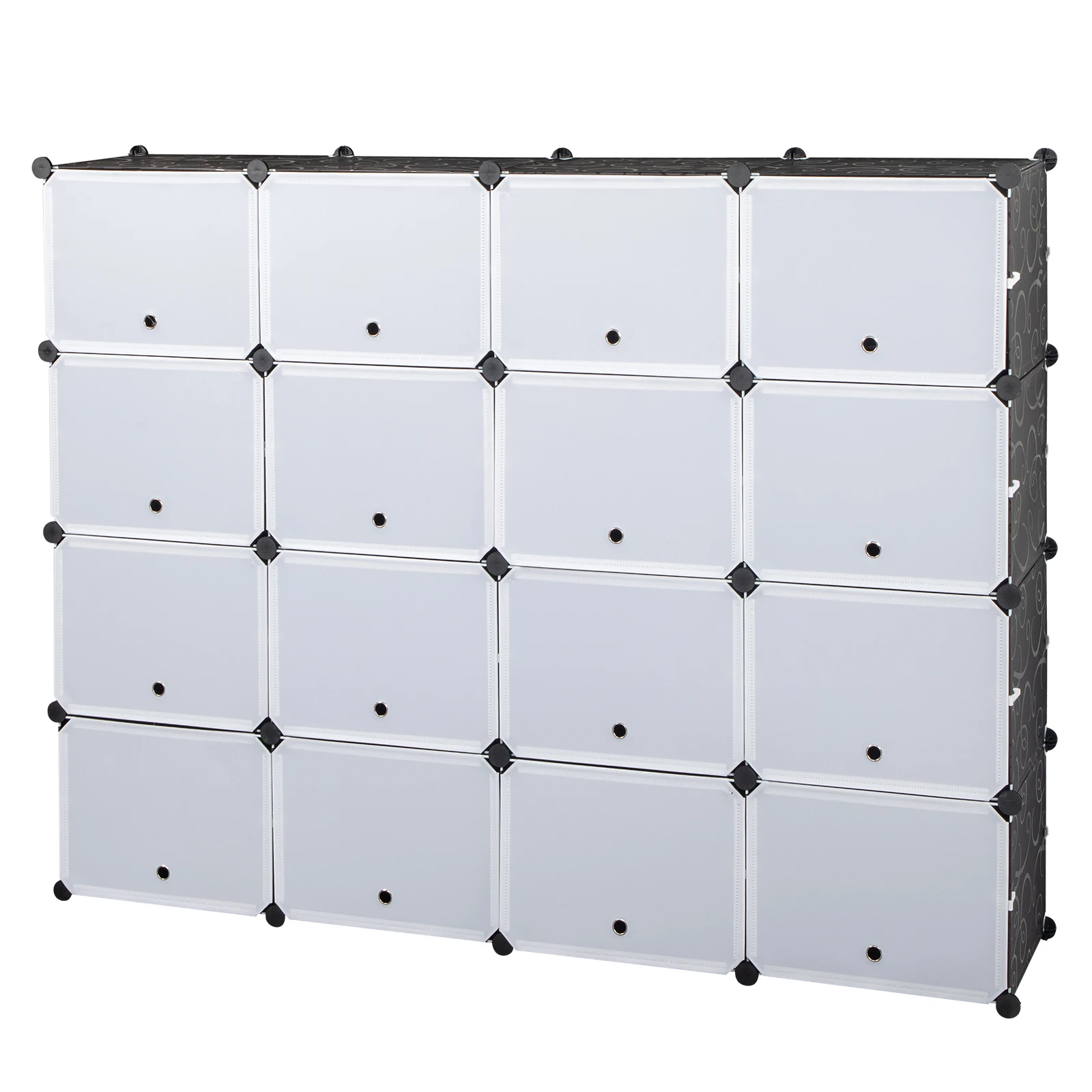 8-Tier Portable 64 Pair Shoe Rack Organizer 32 Grids Tower Shelf Storage Cabinet Stand Expandable for Heels, Boots, Black