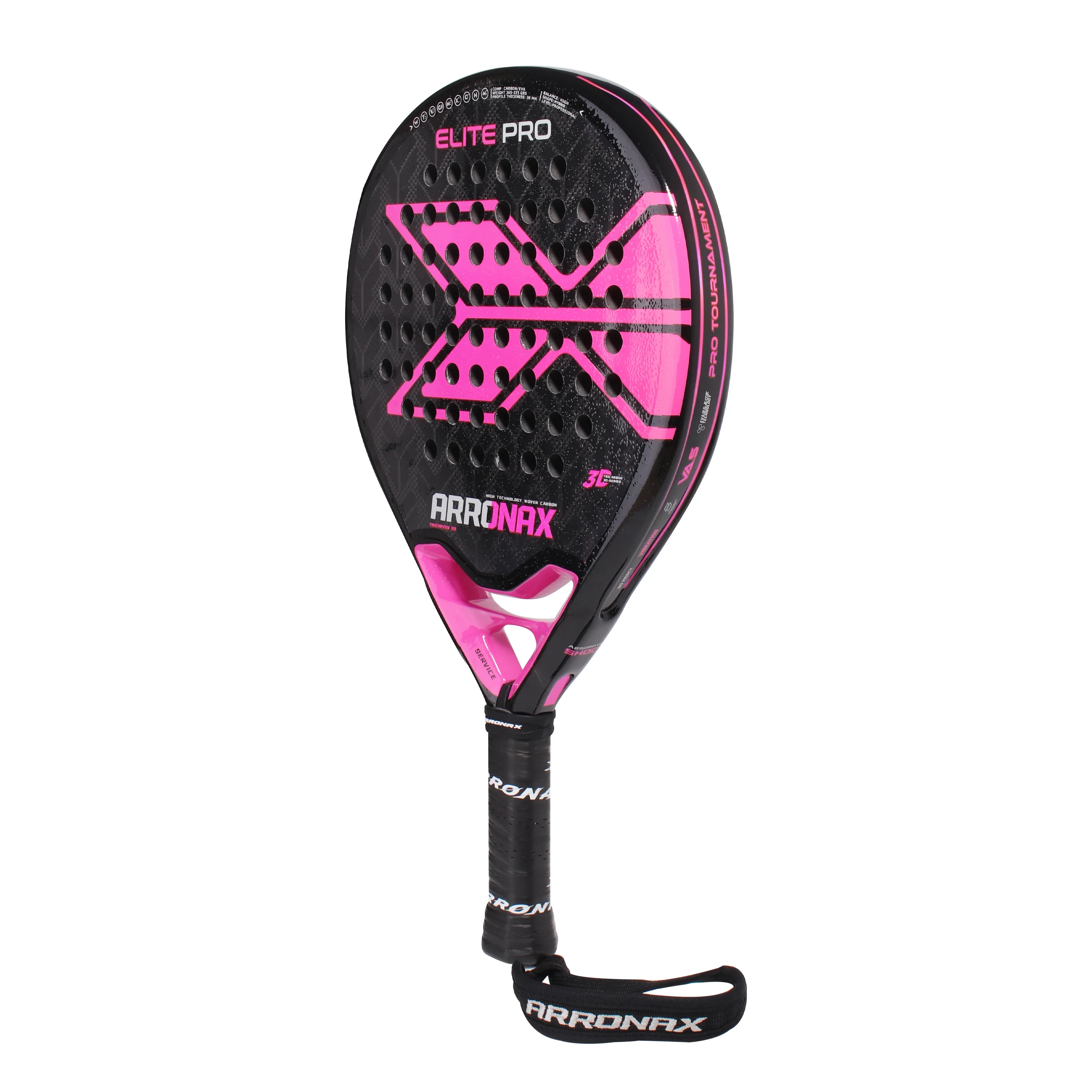 Padel racket carbon fiber soft EVA face without padle bag cover