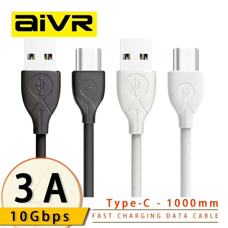Кабель AIVR, 3 А, USB Type-C, Сверхбыстрая Зарядка для Xiaomi, Samsung, Huawei Mate 60, 50, Honor POCO, шнур для передачи данных