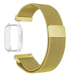 Milanese Mesh Strap with Case and Screen Protector - Premium Watchband Bracelet Accessories for Redmi Watch 5 Active (GTr)