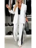 Autumn And Winter New Long Sleeves Suit Women's Suit Fashion Pimp Stitching Pants Pocket Female Office Blazer 2 Piece Set 2024 4