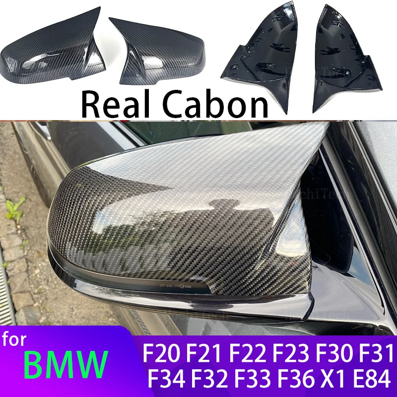 Genuine Carbon Fiber Rearview Side Mirror Cover Cap For Bmw Series 1 2