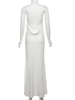 Weird Puss Mesh Patchwork Backless Dress Women Summer Trend Swing Collar Sleeveless Street Fashion Ruched Elegant Long Bodycon - Image 6