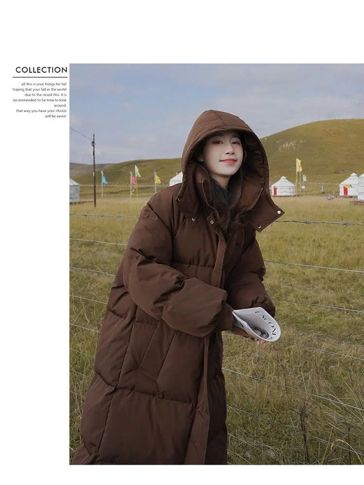 Thick -30 Degree Parka Women Winter Long Over-the-knee Down Jacket Female Loose Hooded Winter Jacket