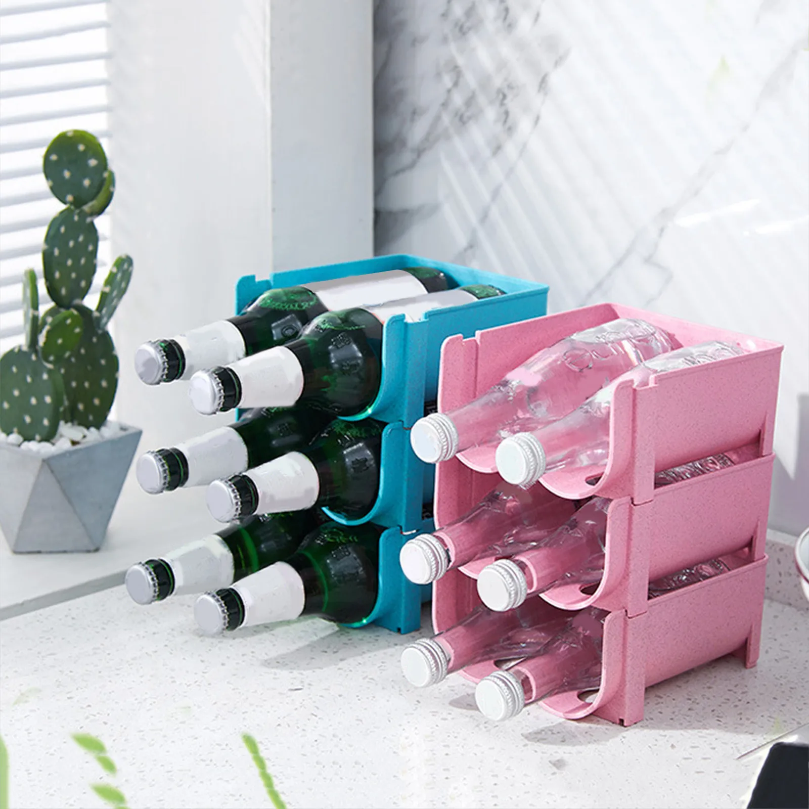 Beverage & Beer storage rack refrigerator storage rack stackable storage rack home kitchen can & bottle organizer tool,1/3/5pcs Beverage & Beer storage rack refrigerator storage rack stackable storage rack home kitchen can & bottle organizer tool,1/3/5pcs