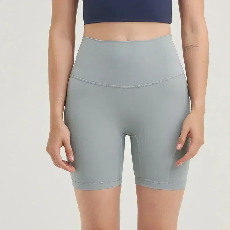 Lemon Women Yoga Shorts Running Fitness Bike High Rise Back Waist Shorts Stretchy Shorts Sport Workout Leisure Yoga Gym Short