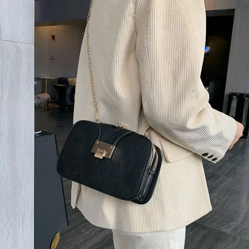 New Women's Version Diagonal Fashion Women's Bag Single Shoulder Bag Messenger Bag Mobile Phone Small Bag Chain Small Square Bag