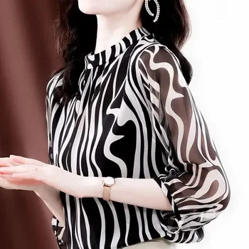 With Short Sleeve Shirts & Blouses for Women Woman Top Summer Xxl Free Shipping Sale of Korean Style M New 2024 Modern Long S Xl