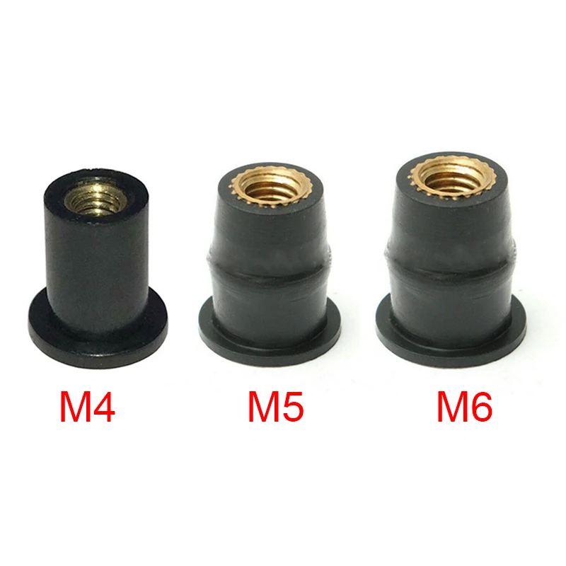 Motorcycle Rubber Well Nuts Sun Blind Windscreen Fairing Riding Accessories Fasteners M4 / M5 / M6 10 Motorcycle decoration