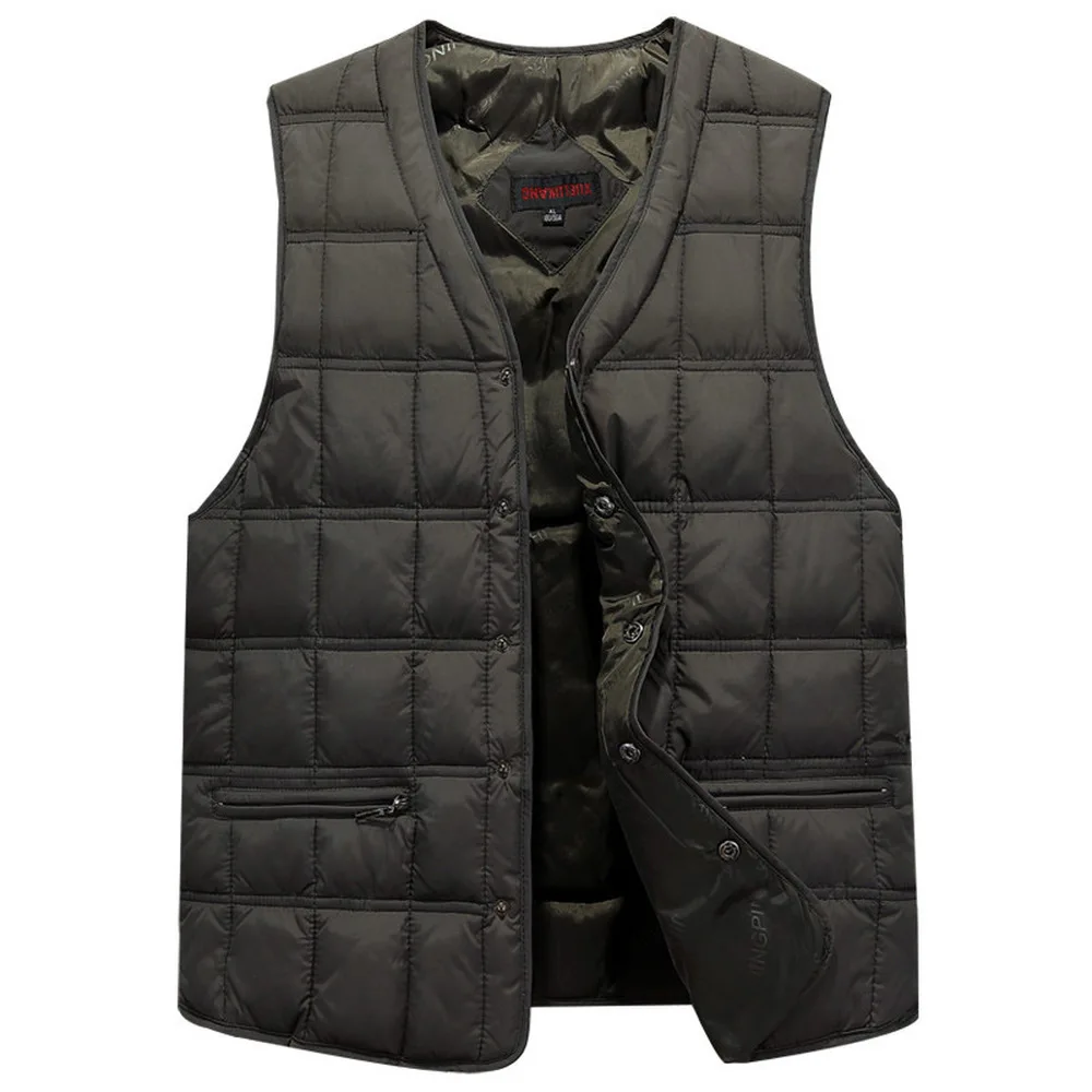 Men Down Vests Winter Dresses Men White Duck Down Causal Vest Ultra Light Male Thick Sleeveless Down Jacket Men Warm Vest L-5XL Plus Size