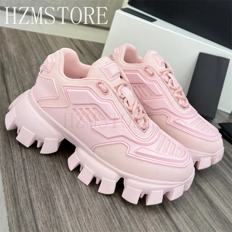 

New High Quality Casual Sneakers Neutral Lace Up Running Shoes Ladies Sweet Flat Walk Shoes Men Fashion Heightening Shoes