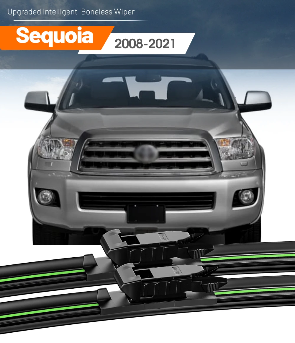 2 stücke Für Toyota Sequoia 2008-2021 Frontscheibe Wischer Klingen 2009 2010 2012 2013 2014 2015 2020 Windschutzscheibe fenster Zubehör – Detail 1