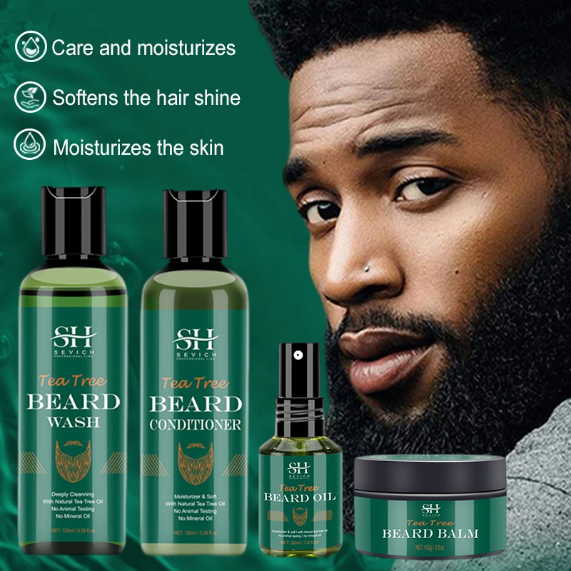 Natural Tea Tree Beard Oil Set for Men