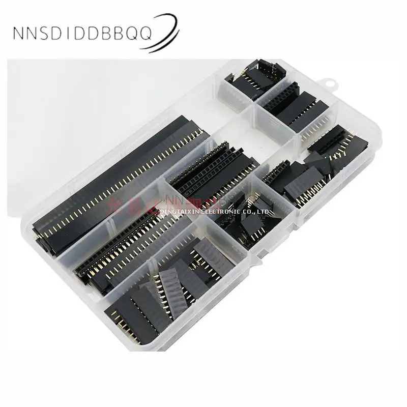 8 Kinds 120pcs PCB Board Assembly Kit Single Row Female Base Box 2.54mm Single Row Pin Socket Connector 