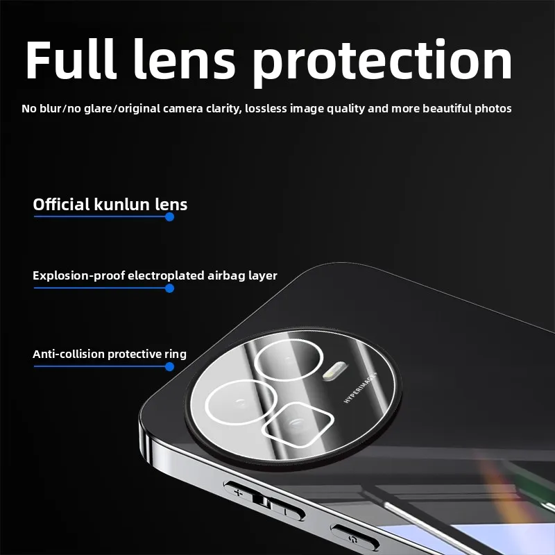Premium Electroplating Ice Crystal Anti-Drop Shockproof Phone Case with Lens Protector