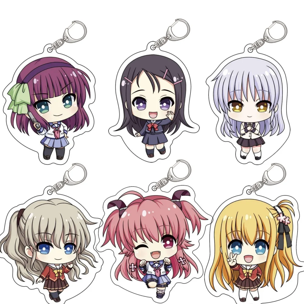 Anime Peripheral Store Angel Beats! Yusa Nishimori Yuri Nakamura Acryl Schlüsselanhänger Anhänger Ornamen Fans Charm Geschenke ca. 6 cm