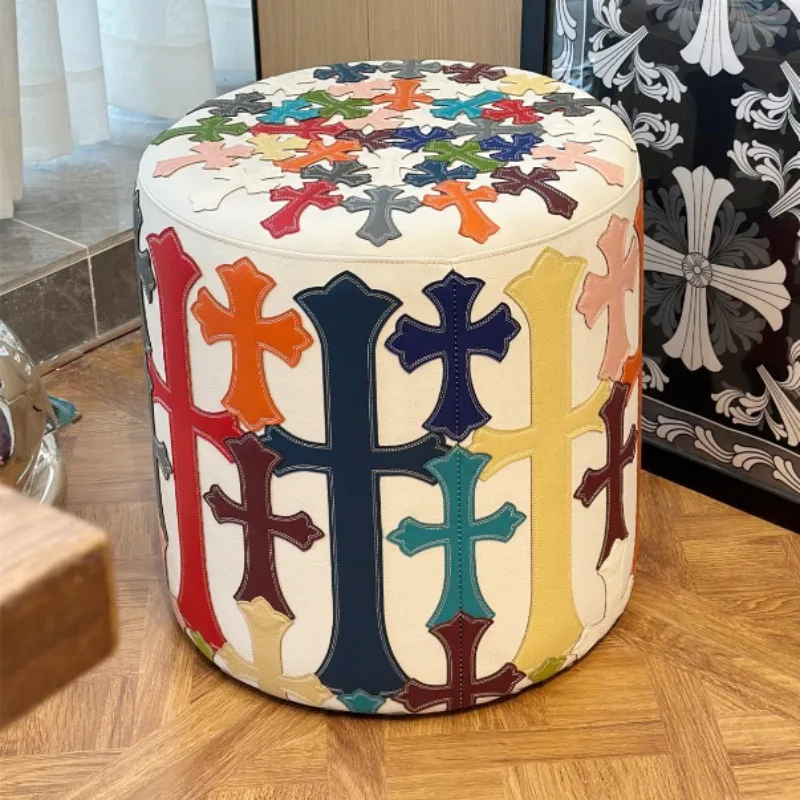 

Round Stool Luxury Living Room Stools Creative Clothing Store Cloakroom Dressing Shoes Ottomans Sofa Side Simple Home Furniture