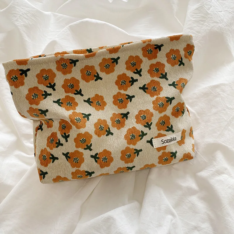 Floral Print Women's Cosmetic and Pencil Storage Pouch