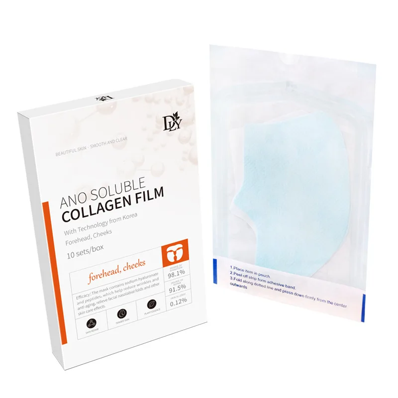 10Sets Water Soluble Collagen Film Gel Facial Mask Paper Anti Aging Moisturizing Wrinkle Remover Face Filler Firming Face Care 5