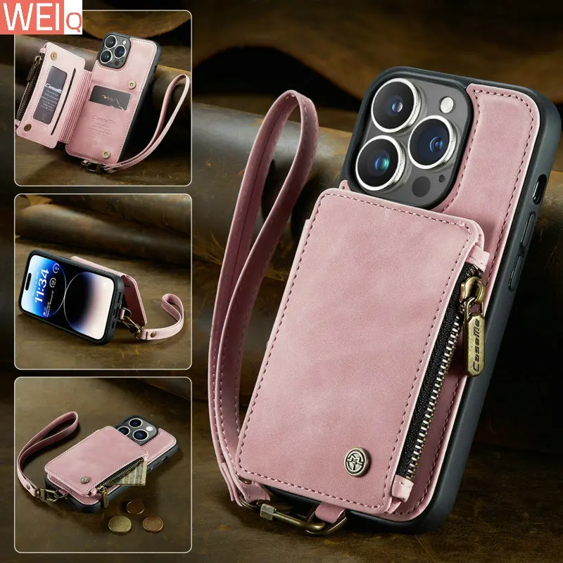 

Ретро-чехол CaseMe для iPhone 12 11 Pro Xs Max, кожаный чехол с отделениями для карт для iPhone 7, 8 Plus, 12, 11 Pro, задняя крышка с подставкой