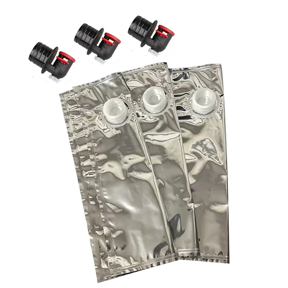 For Outdoor Events Reusable Wine Storage Pouch Wine Dispenser Bag 2L Beverage Pouch Airtight Spout Aluminum Foil Bag