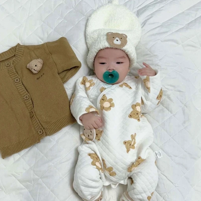 

Baby Romper with Three Layered Insulation Stay Warms & Comfortable All Day Long