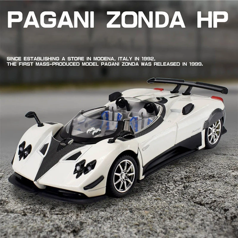 1:24 Pagani Zonda HP Barchetta Supercar Alloy Car Model Sound and Light Pull Back Children's Toy Collectibles Birthday gift 5