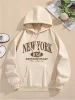 Letter Print Hoodie, Drawstring Long Sleeve Casual Hooded Sweatshirt For Winter & Fall, Women's Clothing 1