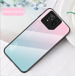 Reflective Case with Soft Edge and Durable Back for Asus ROG Phone 9 (Pink blue)