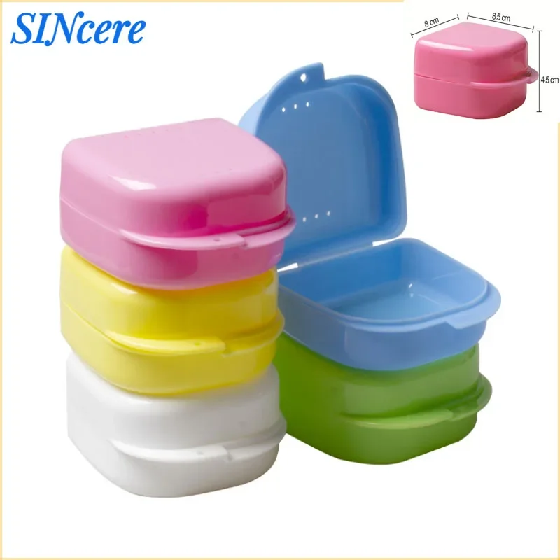 Denture large Tray Box Dental Orthodontic Braces Retainer Case Denture Tray Box  Dental Denture Box False Teeth Protective Case