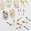 50Pcs Mixed Ins Niche Tableware Series Spoon Fork Nail 3D Metal Nail Mold Nail Decorations DIY Nail Art Charm Accessories 4