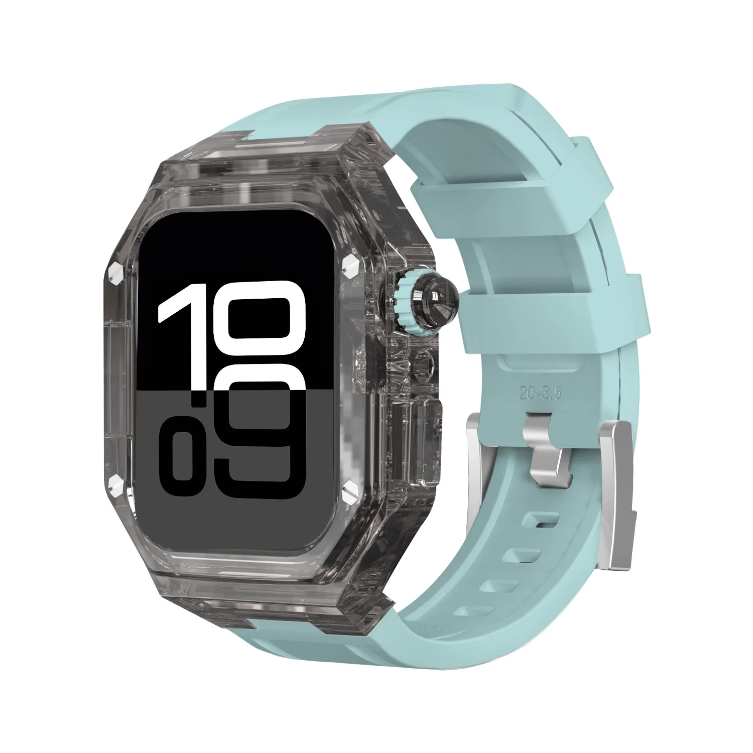 Luxury Transparent Modification Kit Case for Apple Watch with Silicone Strap
