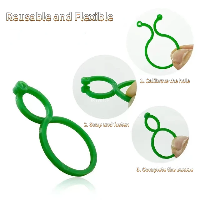 50/100 db Szőlőszíni Klipek A Függőleges Növénytulajdonos Termesztéséhez Zöld Műanyag Csomagolt Gyűrűs Kerti Állvány Szerszám Szőlő Támogatás - Image 2